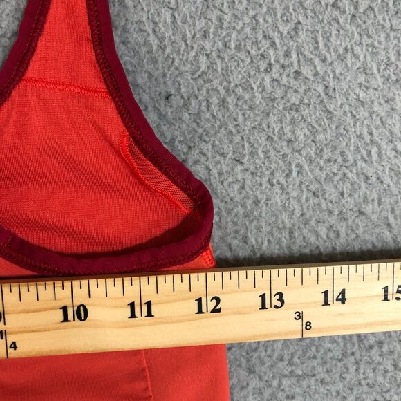 Lululemon Sports Bra Womens 6 Small Red Orange Net Back Sportswear Logo Athletic - Picture 4 of 6